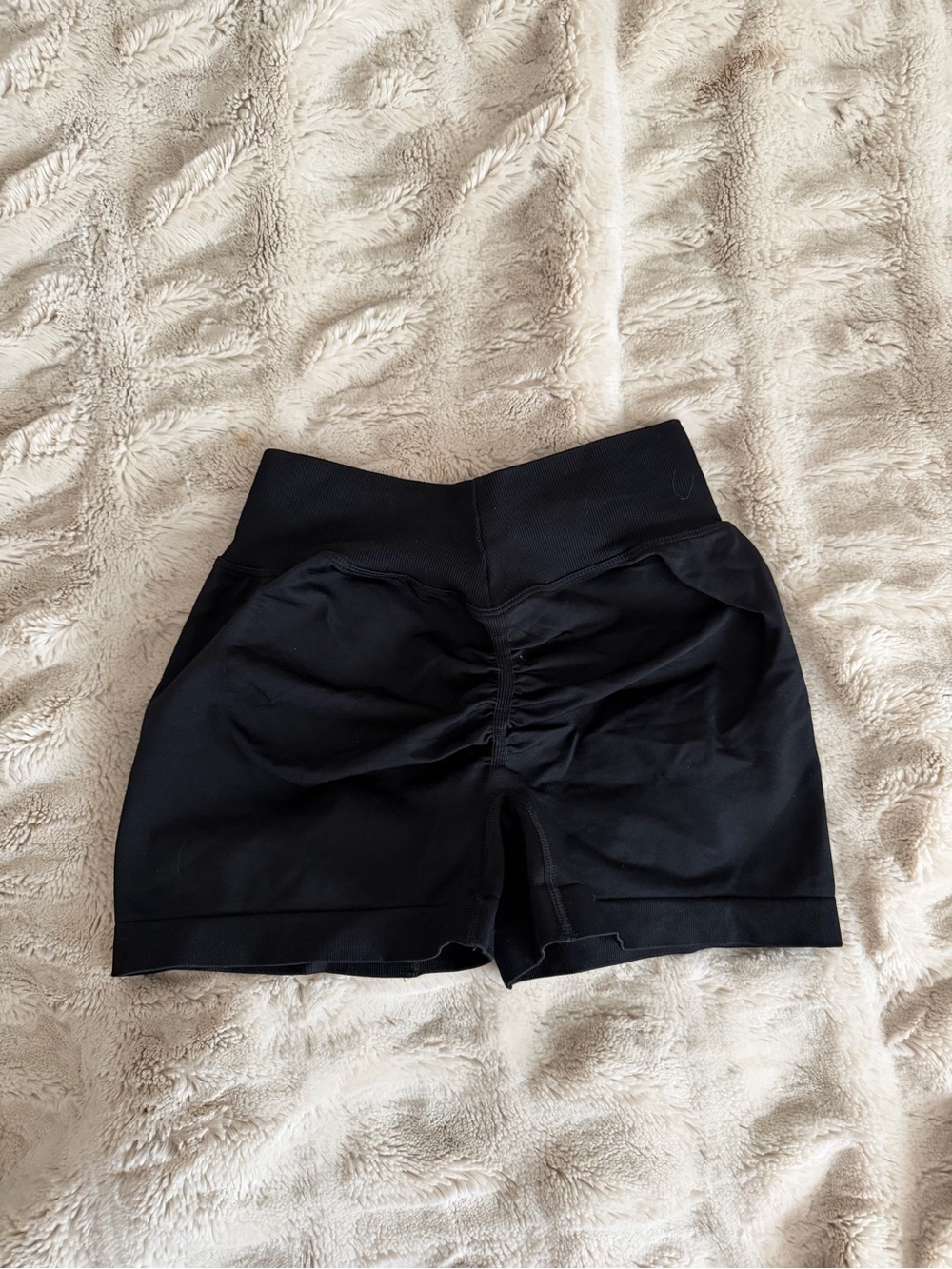 Women's High-Waist Black Active Shorts - Picture 2 of 5